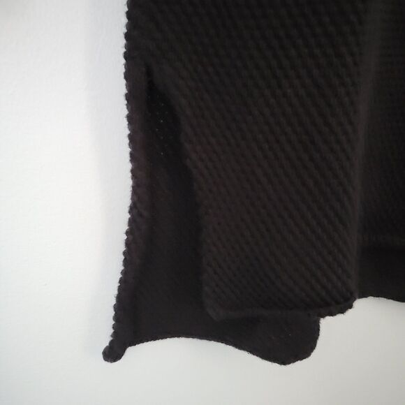 FREE PEOPLE Beach Hailee Sweater Womens S Black Henley Waffle Knit Oversized - Picture 4 of 9